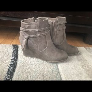 NEW!! Rampage Suede Wedge Ankle Booties